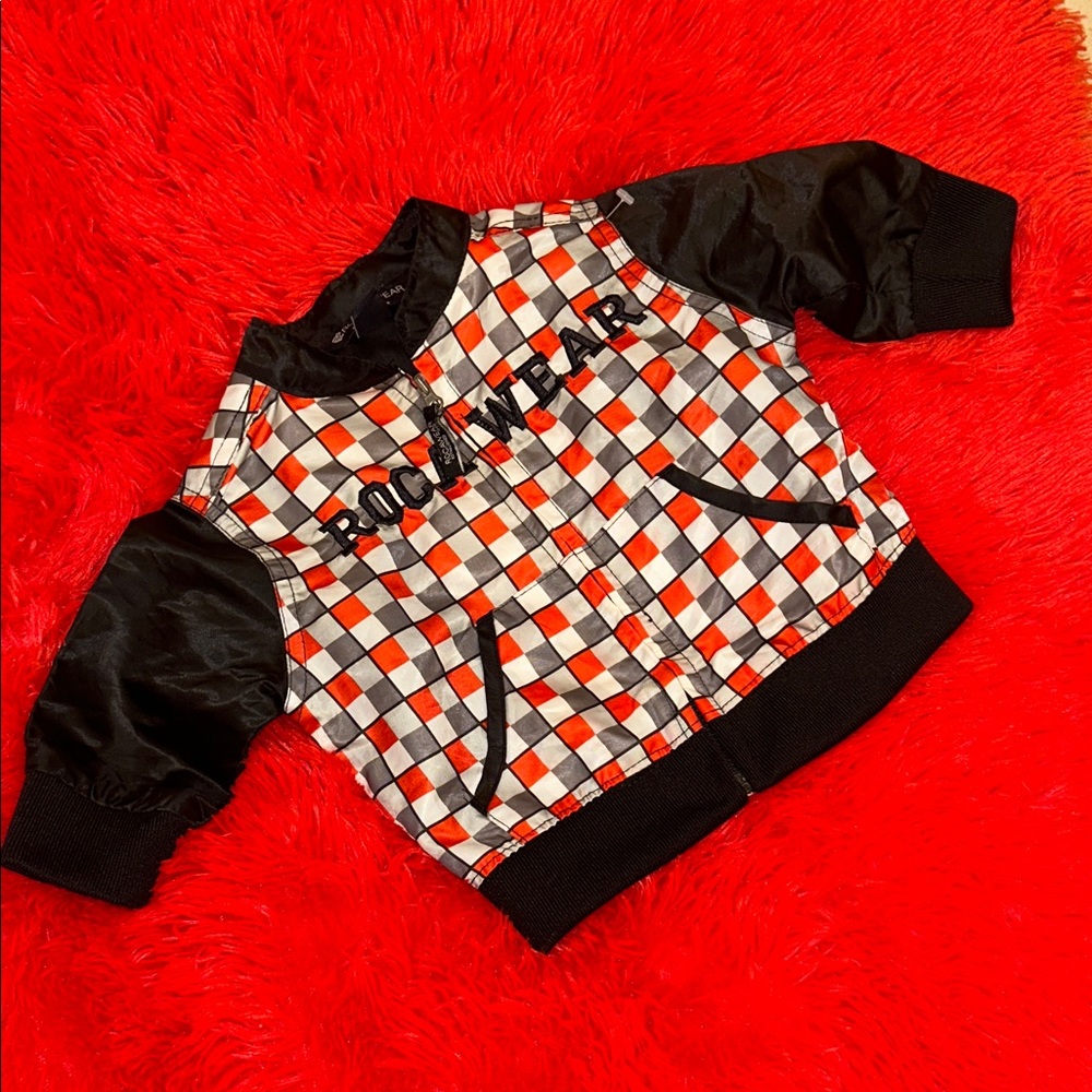 Rockwear Kids Checkered Hoodie - Black, Red, and White